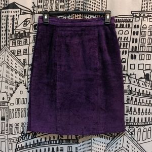 Purple Vintage Suede Leather Skirt. 20" Sz 5/6